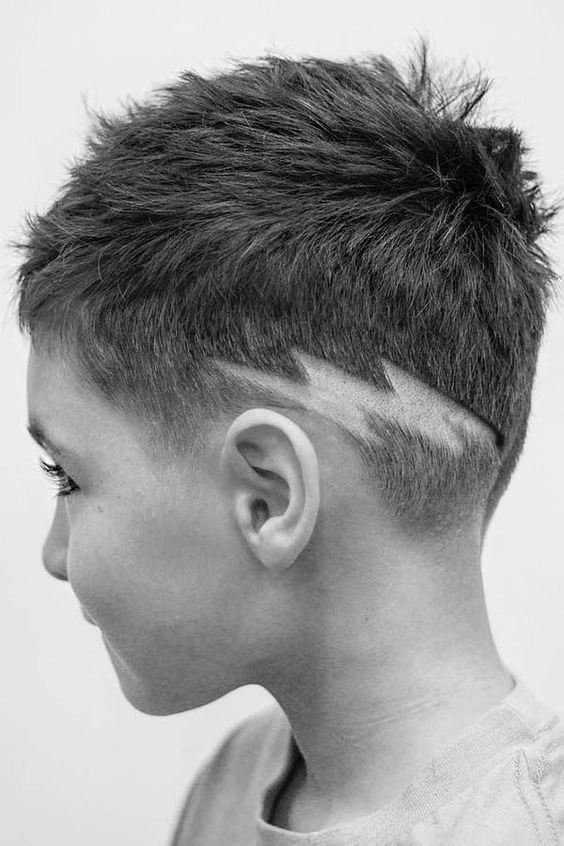 Teen Boy excited with Undercut with Hair Tattoo