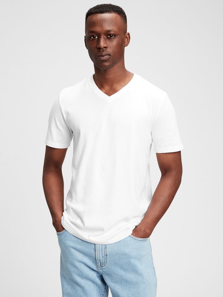 Jersey V-Neck T-Shirt Optic White
